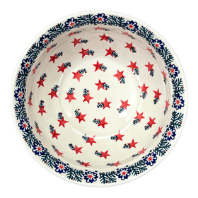 Polish Pottery 9" Bowl (Evergreen Stars) | M086T-PZGG Additional Image at PolishPotteryOutlet.com