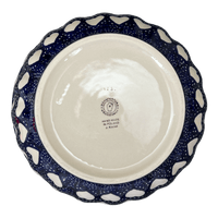 A picture of a Polish Pottery 9" Bowl (Sea of Hearts) | M086T-SEA as shown at PolishPotteryOutlet.com/products/9-bowl-sea-of-hearts-m086t-sea