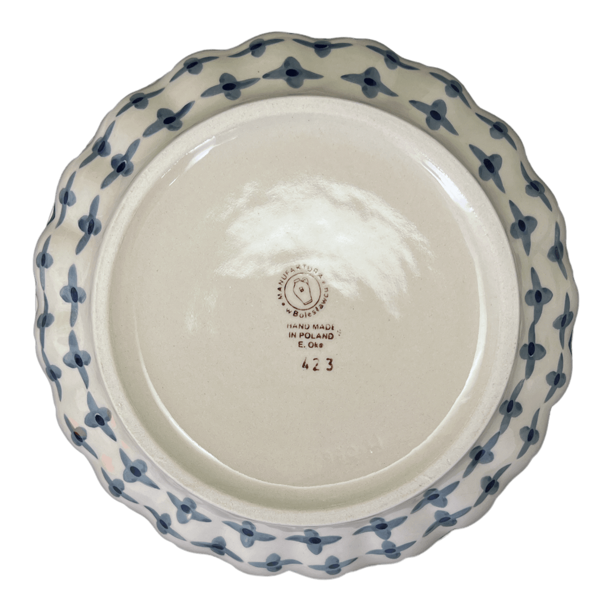 Bowl, Round, 9" Bowl in "Field of Diamonds" by Manufaktura | M086T-ZP04