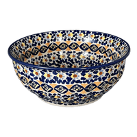 A picture of a Polish Pottery 9" Bowl (Kaleidoscope) | M086U-ASR as shown at PolishPotteryOutlet.com/products/9-bowl-kaleidoscope-m086u-asr