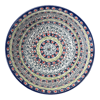 A picture of a Polish Pottery 9" Bowl (Daisy Rings) | M086U-GP13 as shown at PolishPotteryOutlet.com/products/9-bowl-daisy-rings-m086u-gp13