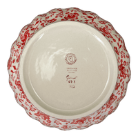 A picture of a Polish Pottery 9" Bowl (Rose - Floribunda) | M086U-GZ32 as shown at PolishPotteryOutlet.com/products/9-bowl-rose-floribunda-m086u-gz32