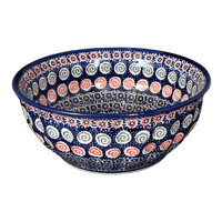 A picture of a Polish Pottery 9" Bowl (Carnival) | M086U-RWS as shown at PolishPotteryOutlet.com/products/9-bowl-carnival-m086u-rws