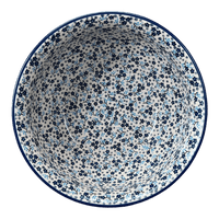 A picture of a Polish Pottery 11" Bowl (Scattered Blues) | M087S-AS45 as shown at PolishPotteryOutlet.com/products/11-bowl-scattered-blues-m087s-as45