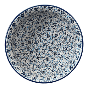Polish Pottery 11" Bowl (Scattered Blues) | M087S-AS45 Additional Image at PolishPotteryOutlet.com