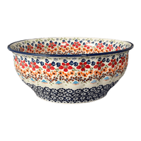A picture of a Polish Pottery 11" Bowl (Stellar Celebration) | M087S-P309 as shown at PolishPotteryOutlet.com/products/11-bowl-stellar-celebration-m087s-p309