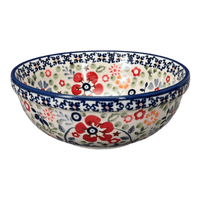 A picture of a Polish Pottery 6" Bowl (Full Bloom) | M089S-EO34 as shown at PolishPotteryOutlet.com/products/6-bowl-full-bloom-m089s-eo34
