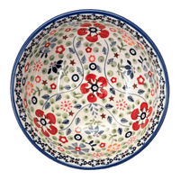 A picture of a Polish Pottery 6" Bowl (Full Bloom) | M089S-EO34 as shown at PolishPotteryOutlet.com/products/6-bowl-full-bloom-m089s-eo34