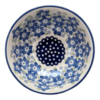 A picture of a Polish Pottery 6" Bowl (Forget Me Not Bouquet) | M089S-PS28 as shown at PolishPotteryOutlet.com/products/6-bowl-forget-me-not-bouquet-m089s-ps28