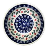 A picture of a Polish Pottery 6" Bowl (Holiday Cheer) | M089T-NOS2 as shown at PolishPotteryOutlet.com/products/6-bowl-holiday-cheer-m089t-nos2