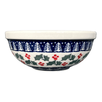 A picture of a Polish Pottery 6" Bowl (Holiday Cheer) | M089T-NOS2 as shown at PolishPotteryOutlet.com/products/6-bowl-holiday-cheer-m089t-nos2