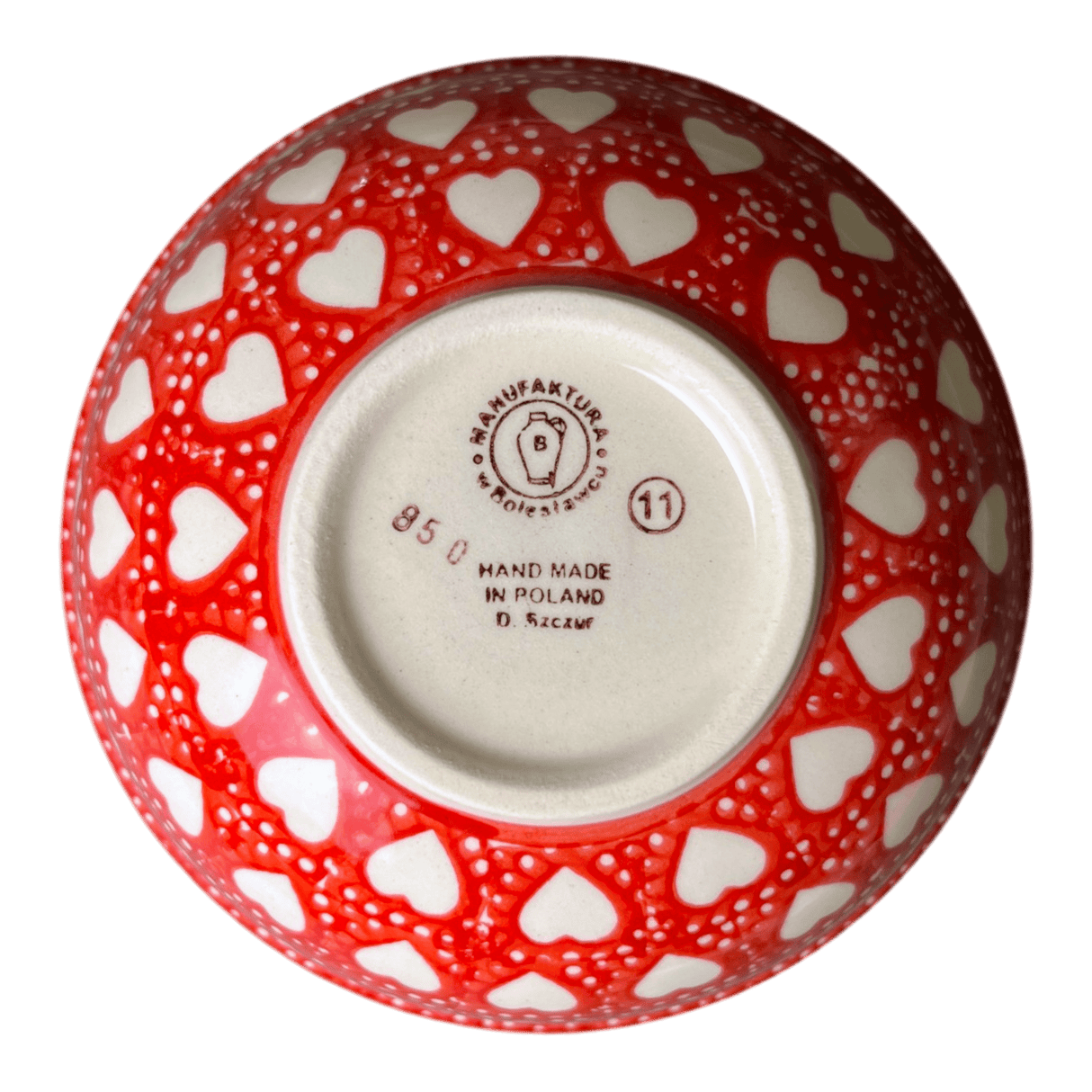 Bowl, Round, 6" in "Torrent of Hearts Red" by Manufaktura | M089T-SEMC