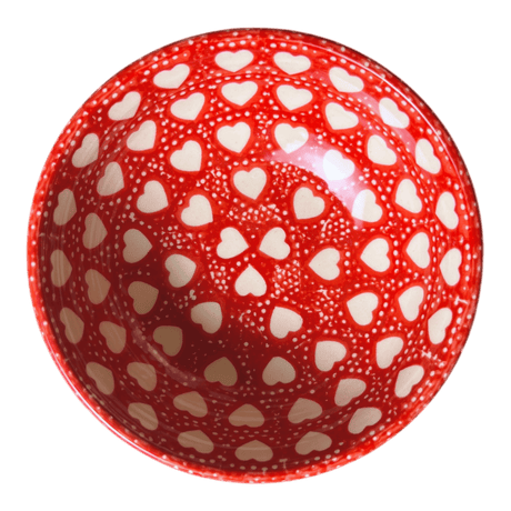 Bowl, Round, 6" in "Torrent of Hearts Red" by Manufaktura | M089T-SEMC