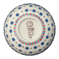 A picture of a Polish Pottery 6" Bowl (Snowflake Love) | M089U-PS01 as shown at PolishPotteryOutlet.com/products/6-bowl-snowflake-love-m089u-ps01