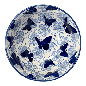 Polish Pottery 6.75" Bowl (Blue Butterfly) | M090U-AS58 Additional Image at PolishPotteryOutlet.com