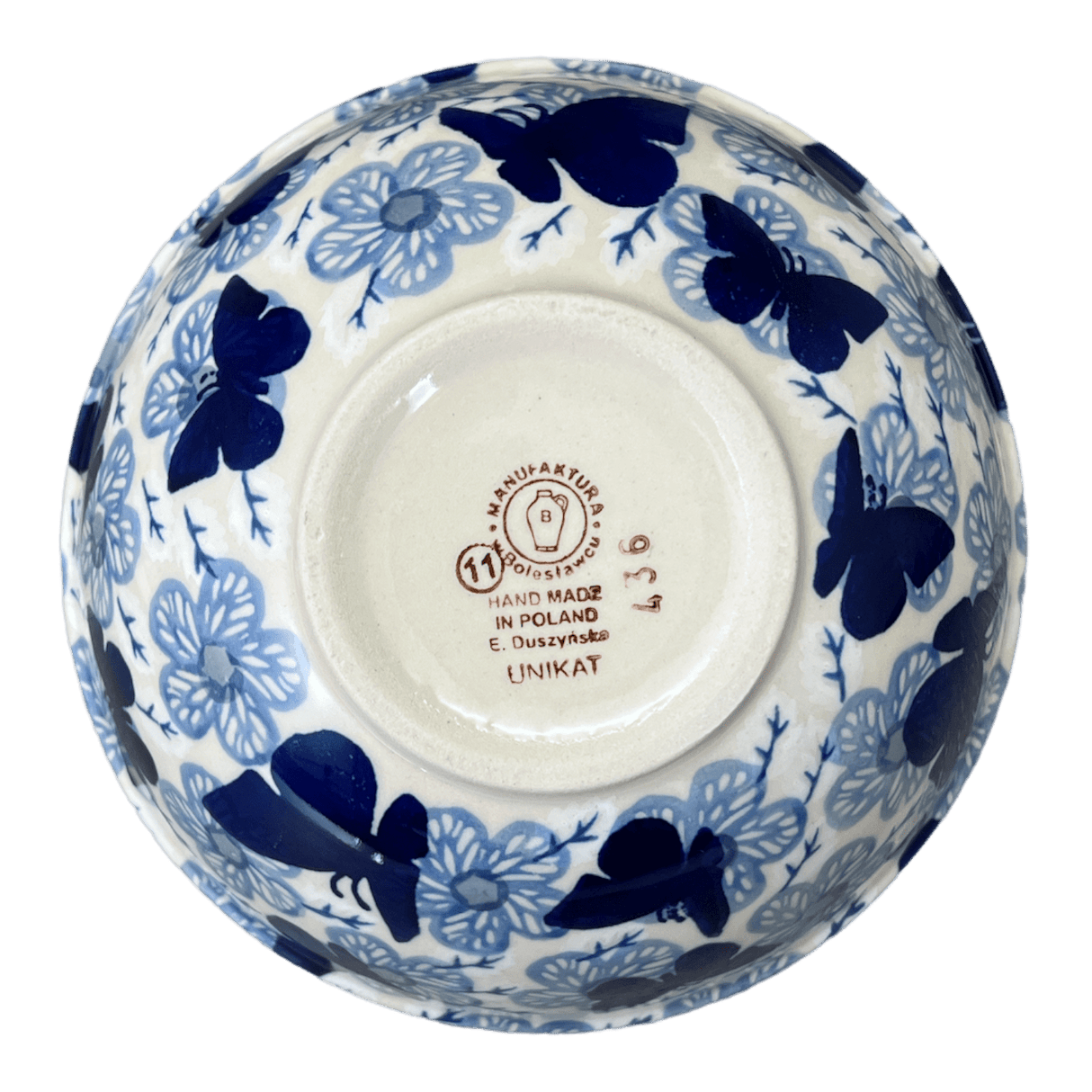 Bowl, Round, 6.75" in "Blue Butterfly" by Manufaktura | M090U-AS58