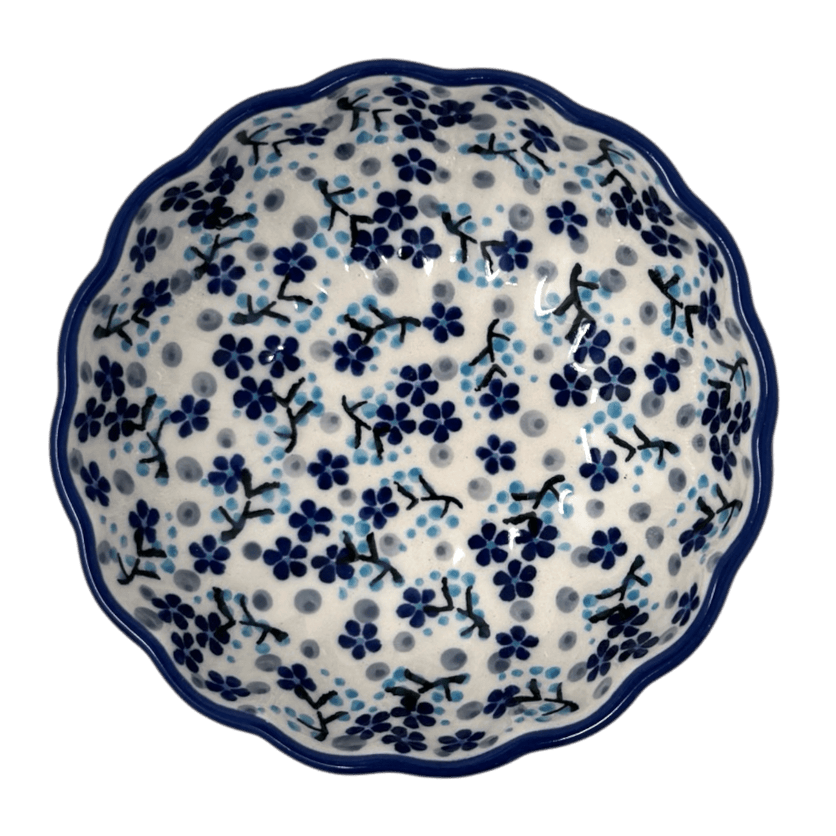 Bowl, Round, Blossom, 4.75" in "Scattered Blues" by Manufaktura | M094S-AS45