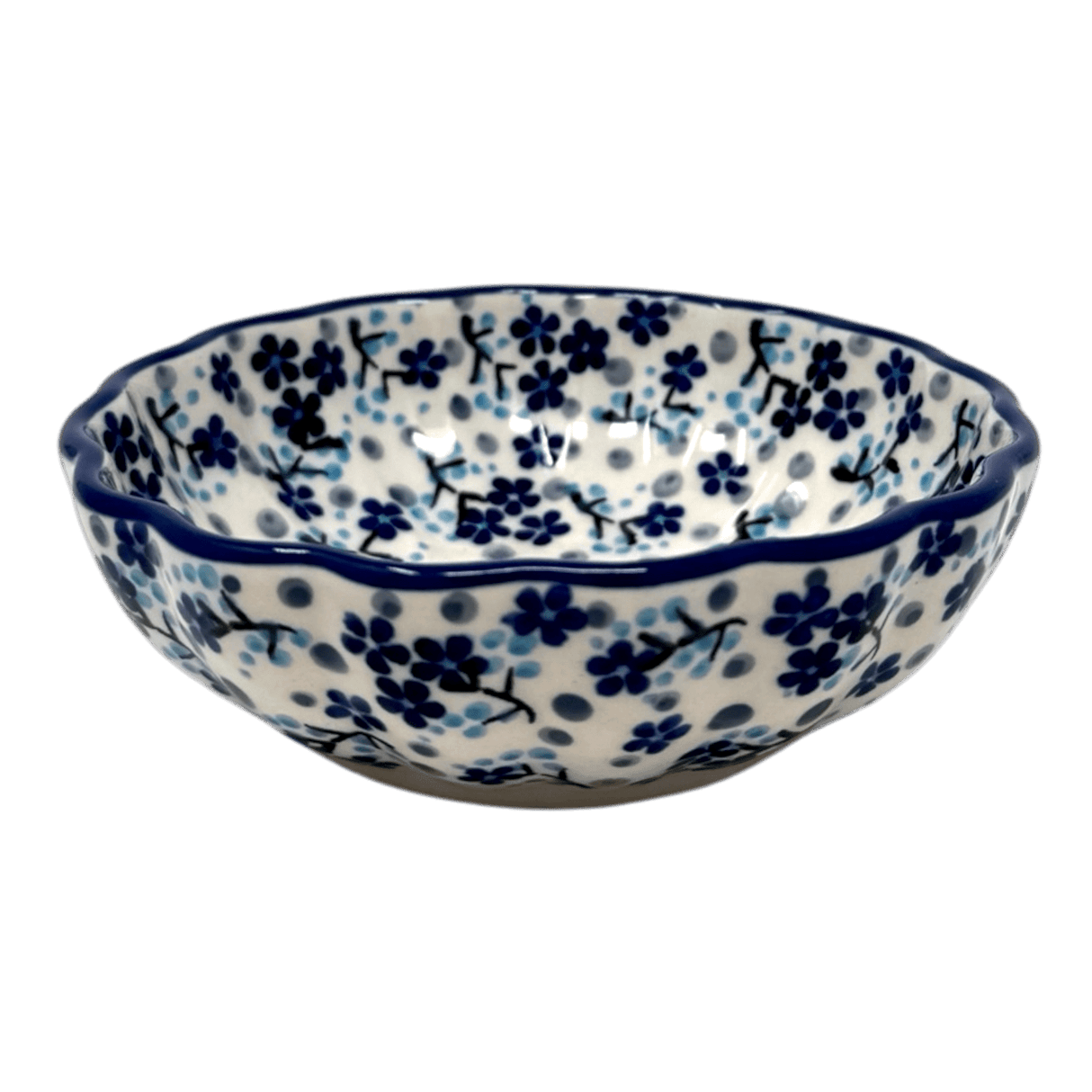 Bowl, Round, Blossom, 4.75" in "Scattered Blues" by Manufaktura | M094S-AS45