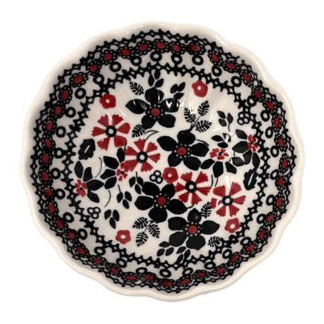 Bowl, Round, Blossom, 4.75" in "Duet in Black & Red" by Manufaktura | M094S-DPCC