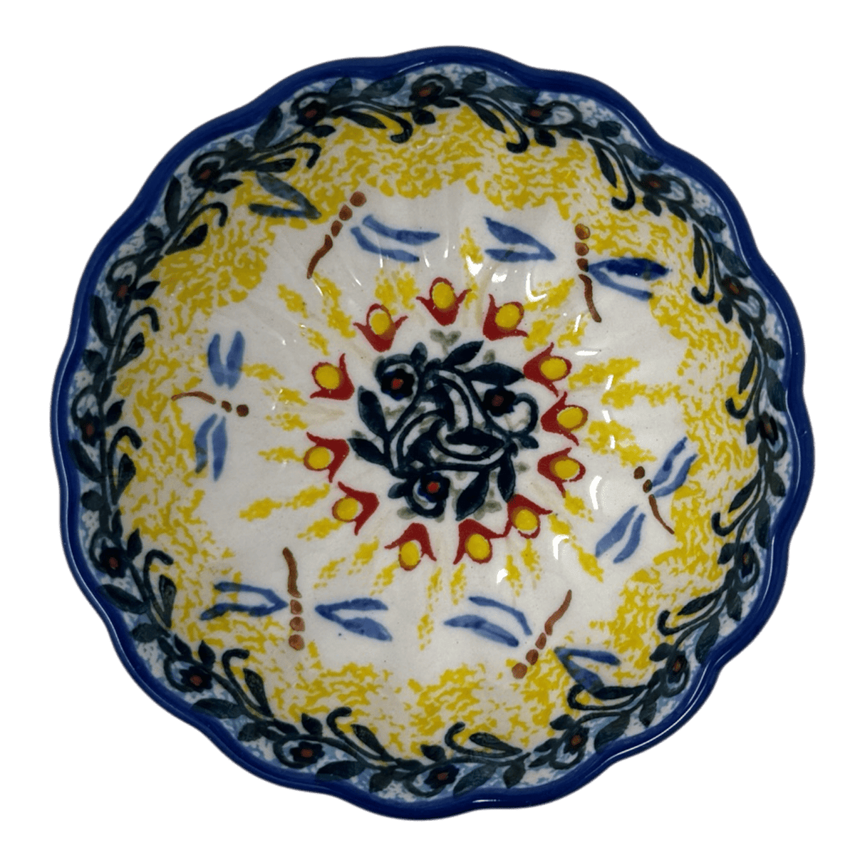 Bowl, Round, Blossom, 4.75" in "Dragonfly Delight" by Manufaktura | M094S-JZ36