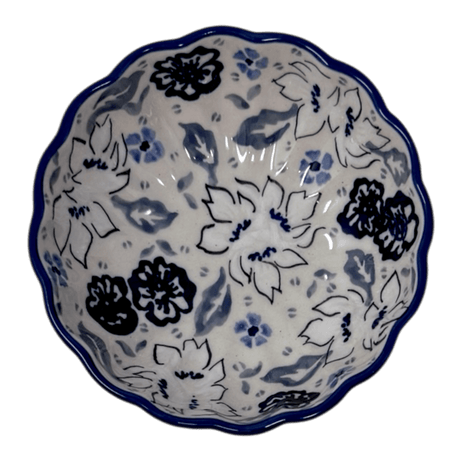 Bowl, Round, Blossom, 4.75" in "Blue Polish Garden" by Manufaktura | M094S-JZ46