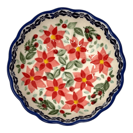 Bowl, Round, Blossom, 4.75" in "Pink Poinsettia" by Manufaktura | M094S-PS14