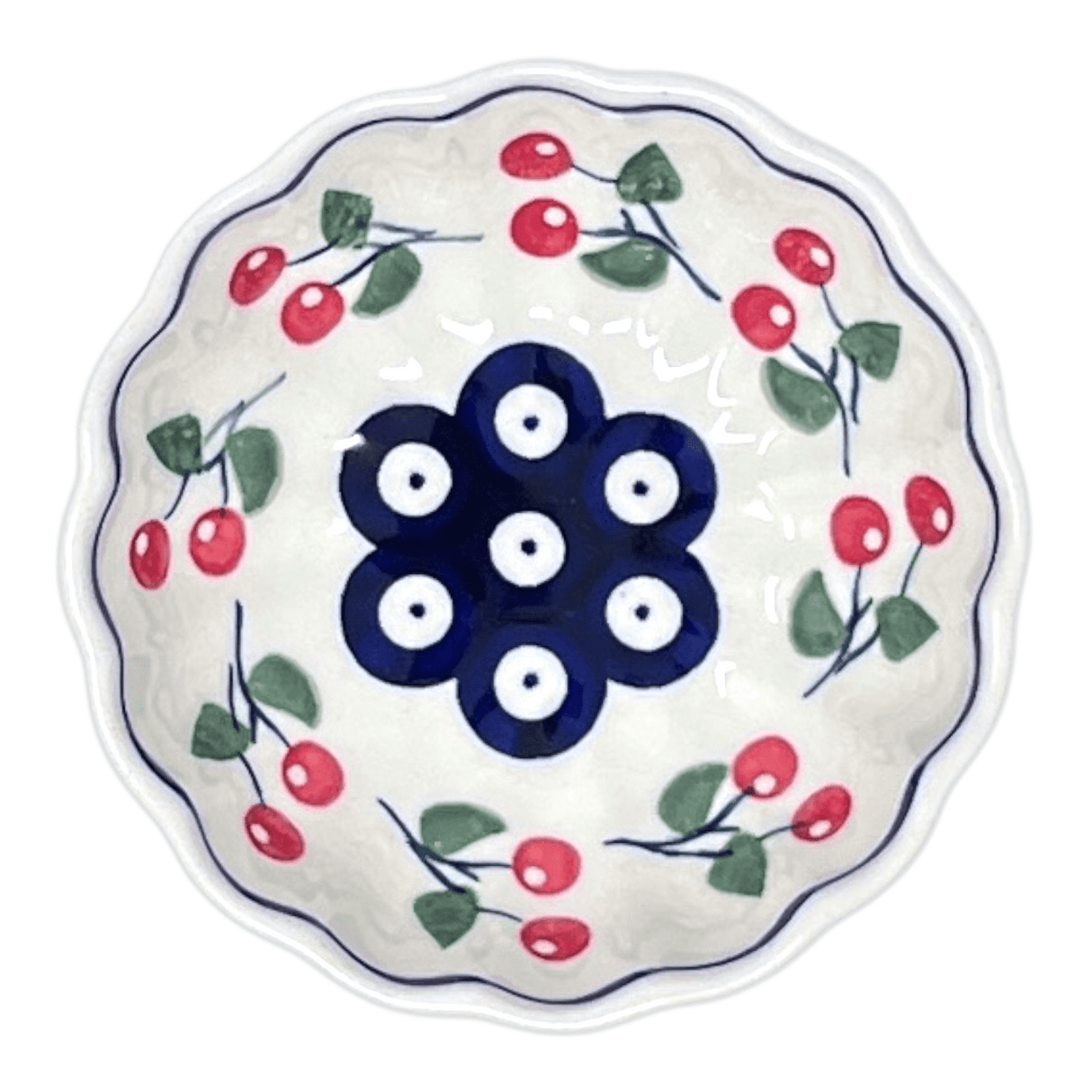 Bowl, Round, Blossom, 4.75" in "Cherry Dot" by Manufaktura | M094T-70WI