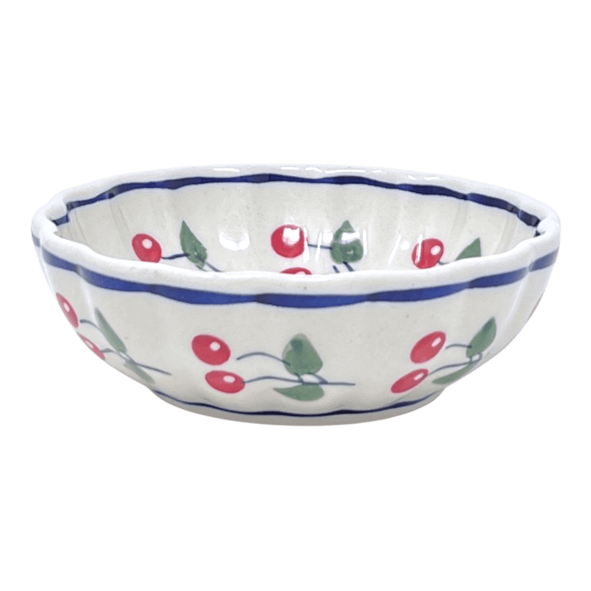 Bowl, Round, Blossom, 4.75" in "Cherry Dot" by Manufaktura | M094T-70WI