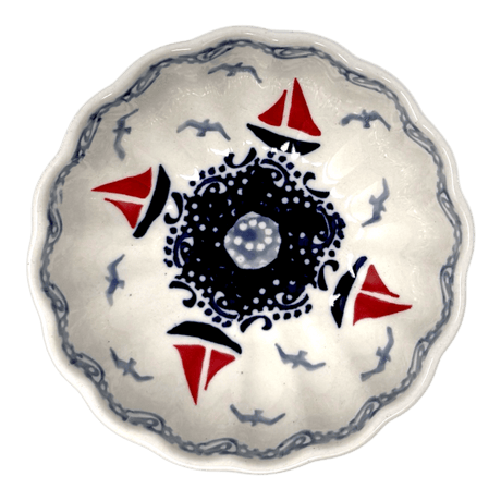 Bowl, Round, Blossom, 4.75" in "Smooth Seas" by Manufaktura | M094T-DPML