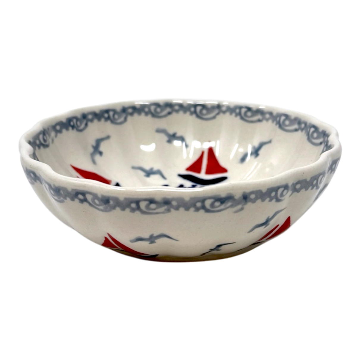 Bowl, Round, Blossom, 4.75" in "Smooth Seas" by Manufaktura | M094T-DPML