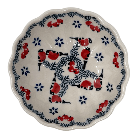 Bowl, Round, Blossom, 4.75" in "Red Bird" by Manufaktura | M094T-GILE