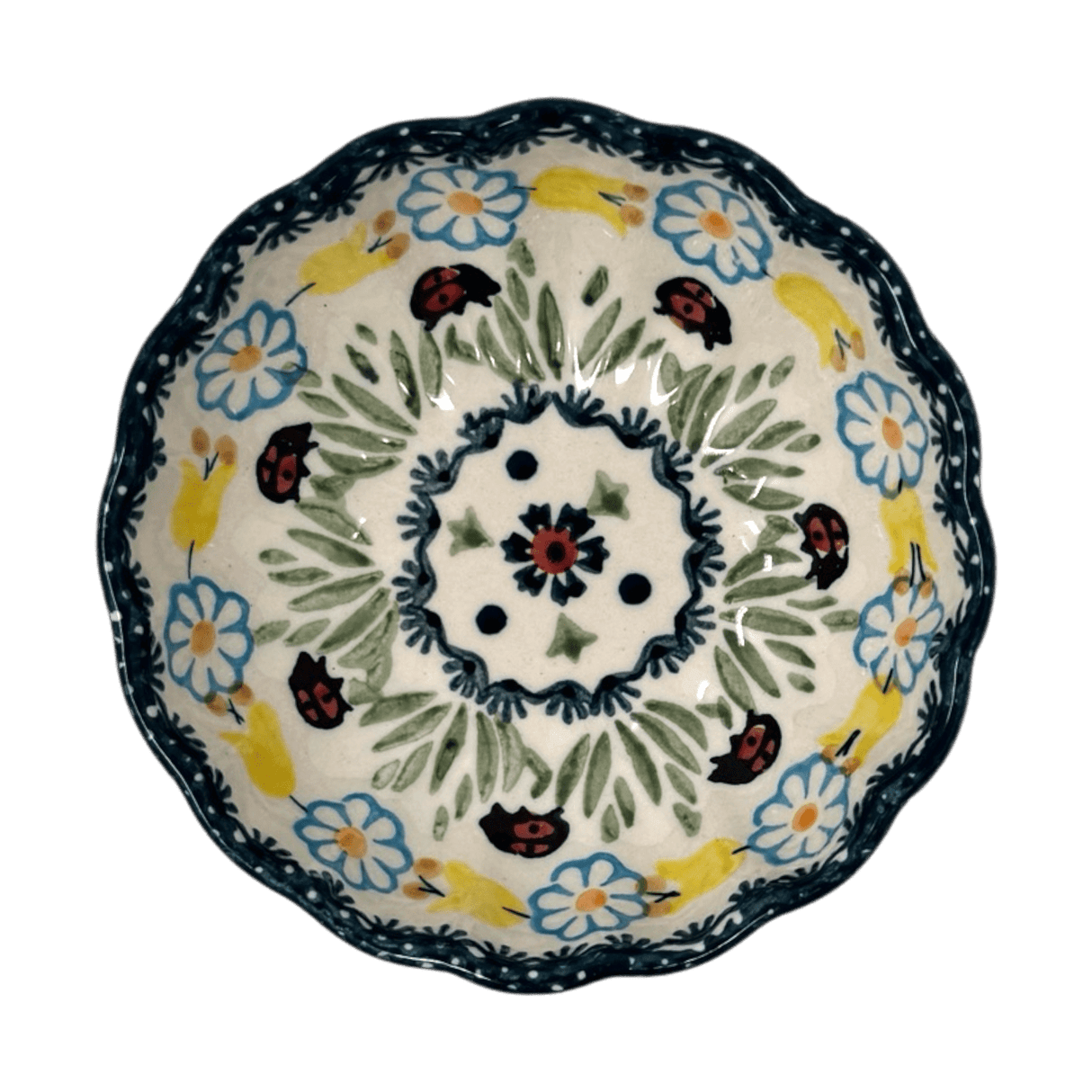 Bowl, Round, Blossom, 4.75" in "Lady Bugs" by Manufaktura | M094T-IF45