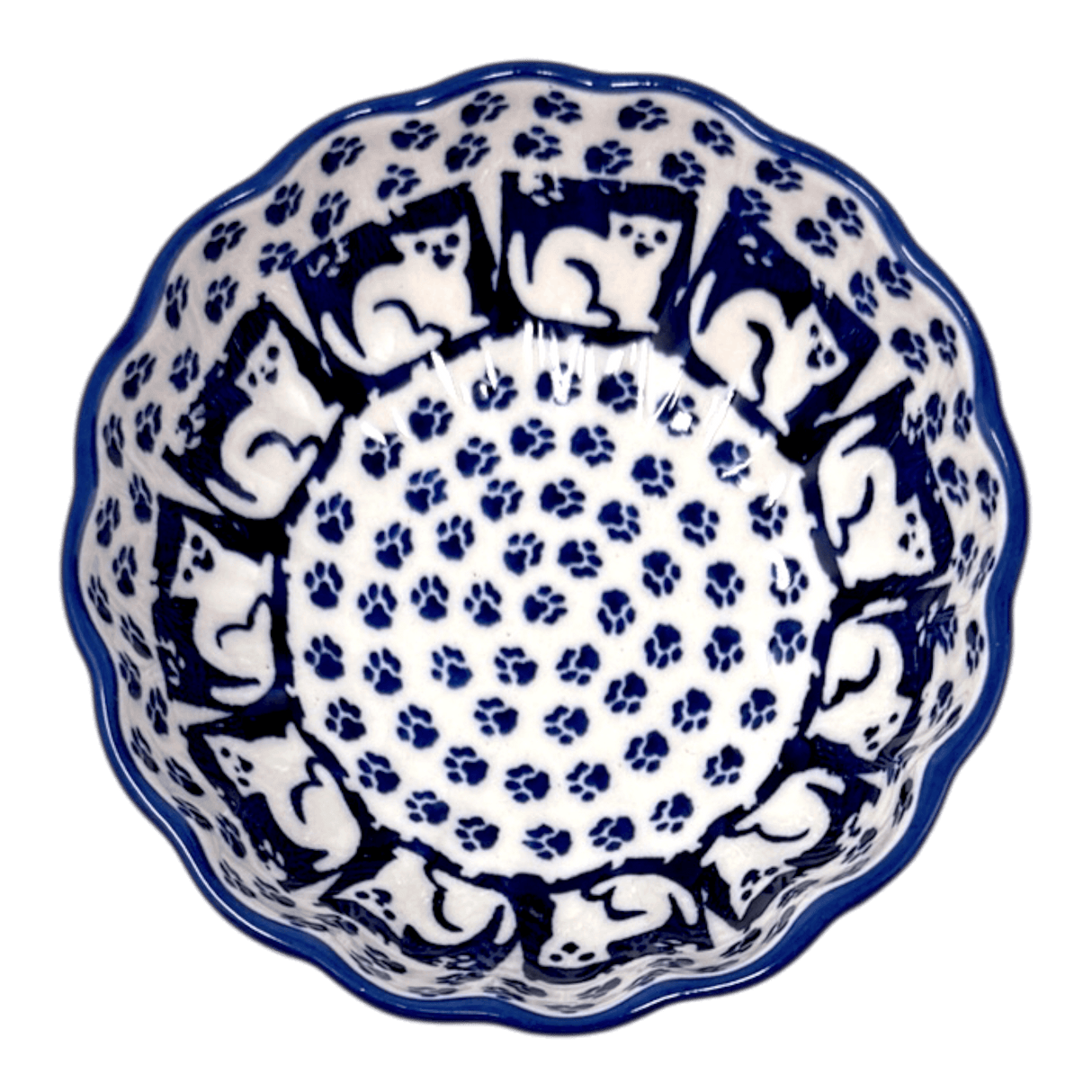 Bowl, Round, Blossom, 4.75" in "Kitty Cat Path" by Manufaktura | M094T-KOT6