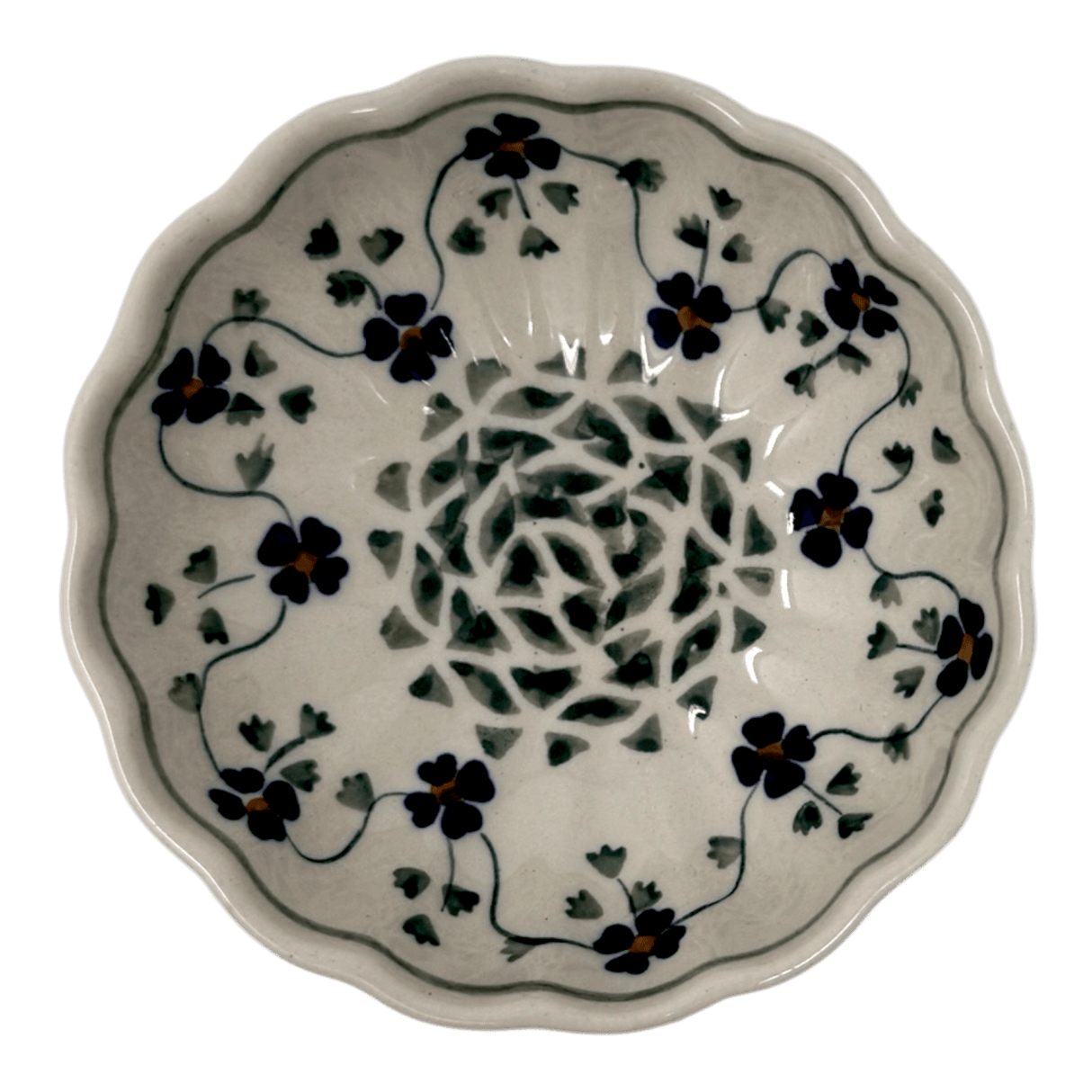 Bowl, Round, Blossom, 4.75" in "Woven Pansies" by Manufaktura | M094T-RV