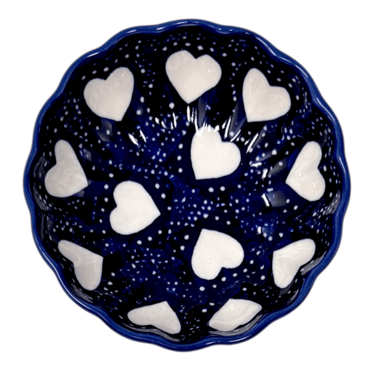 Bowl, Round, Blossom, 4.75" in "Sea of Hearts" by Manufaktura | M094T-SEA
