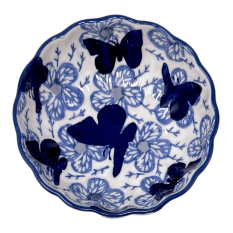 Bowl, Round, Blossom, 4.75" in "Blue Butterfly" by Manufaktura | M094U-AS58