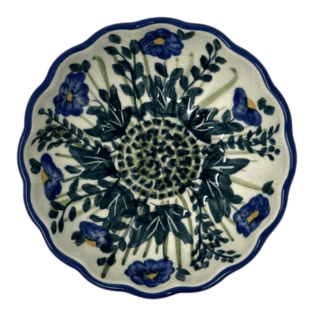 Bowl, Round, Blossom, 4.75" in "Bouncing Blue Blossoms" by Manufaktura | M094U-IM03