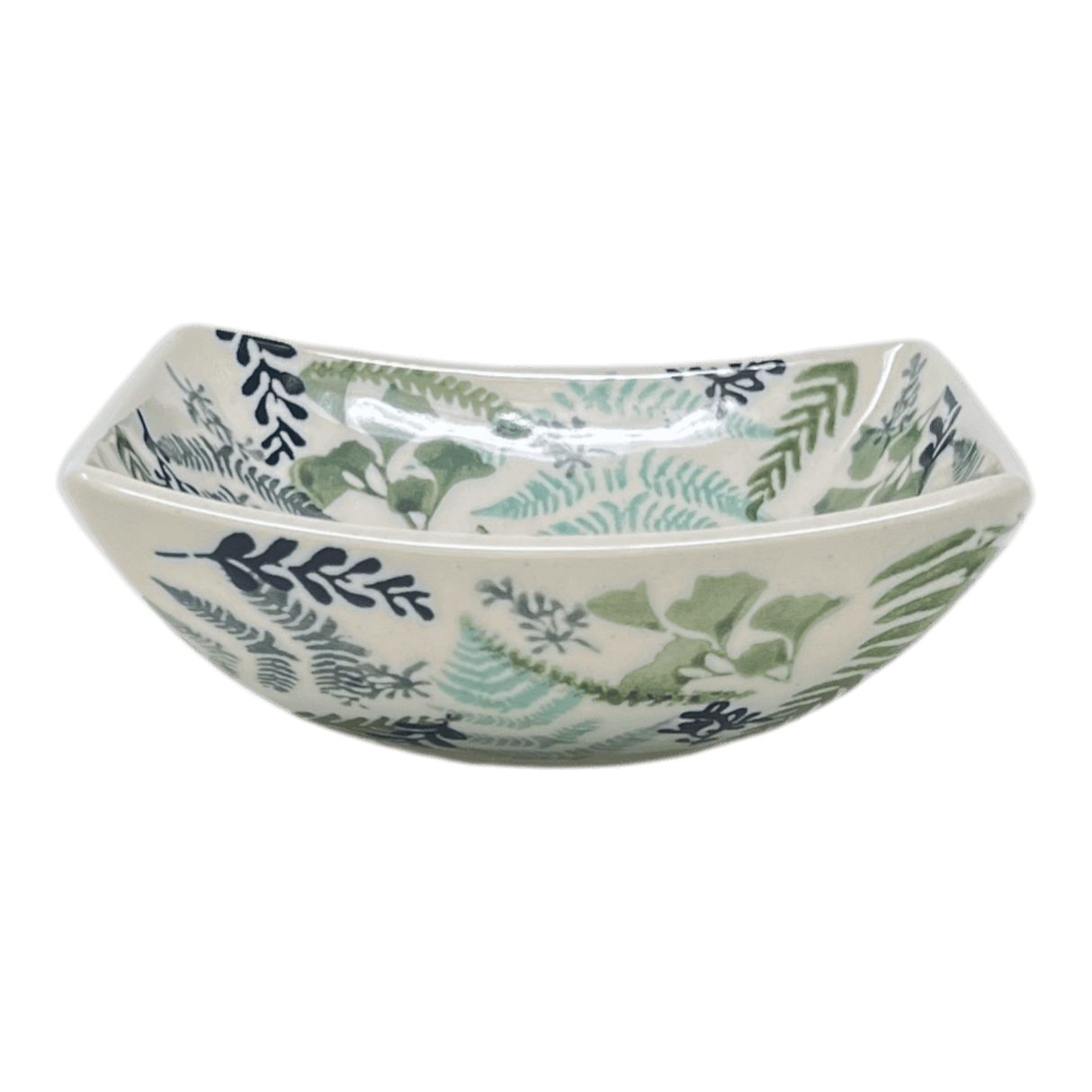 Bowl, Square, Nut, Small, 5.25" in "Scattered Ferns" by Manufaktura | M105S-GZ39