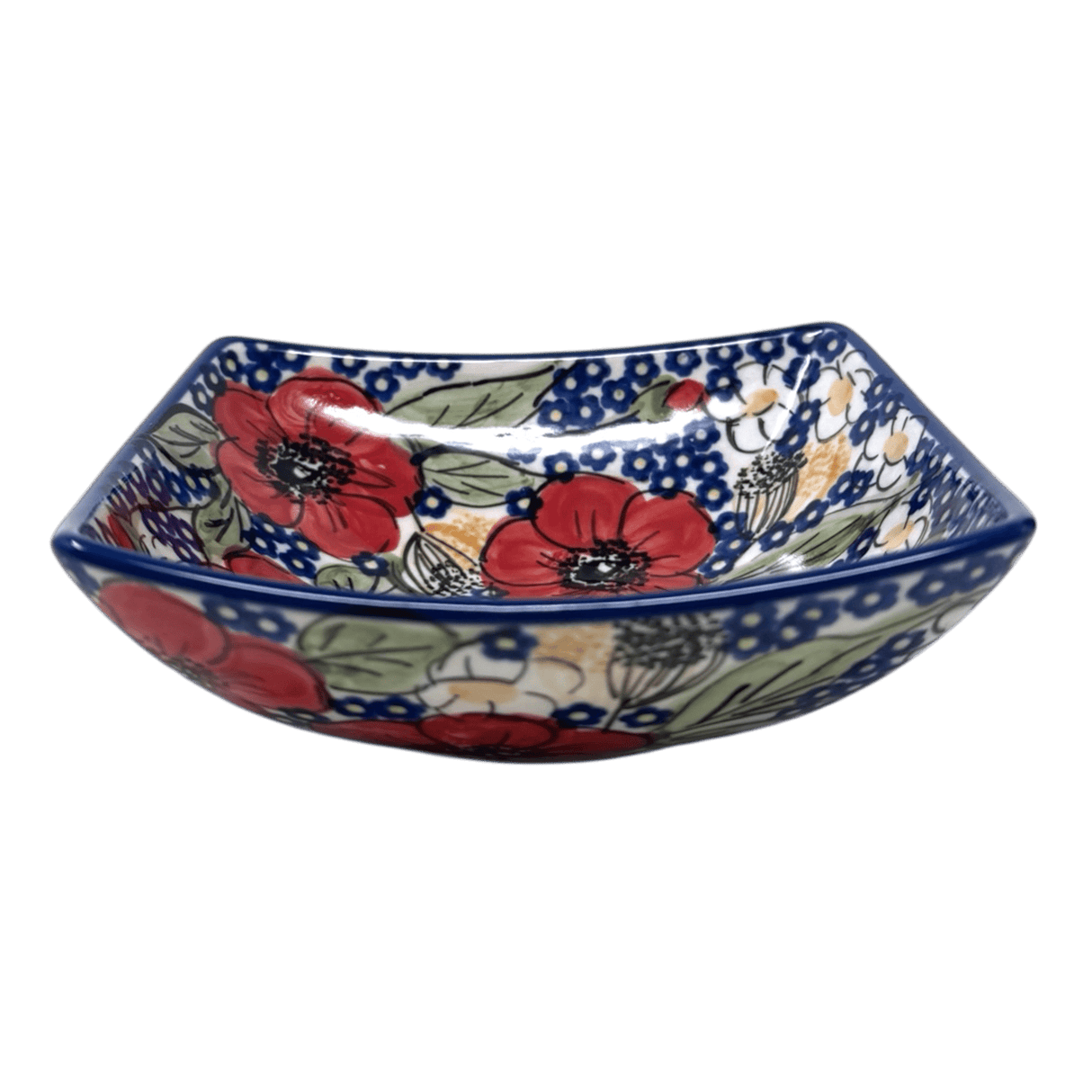 Bowl, Square, Nut, Small, 5.25" in "Poppies & Posies" by Manufaktura | M105S-IM02