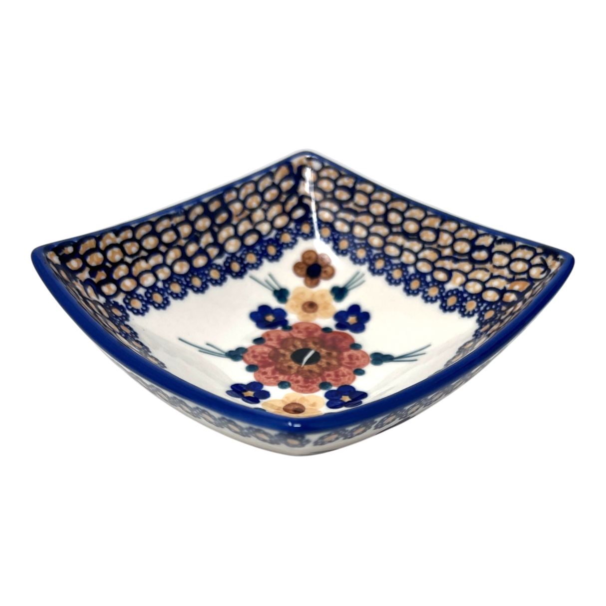 Bowl, Square, Nut, Small, 5.25" in "Bouquet in a Basket" by Manufaktura | M105S-JZK