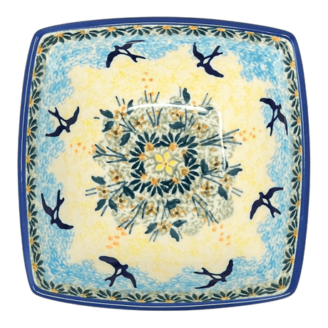 Bowl, Square, Nut, Small, 5.25" in "Soaring Swallows" by Manufaktura | M105S-WK57