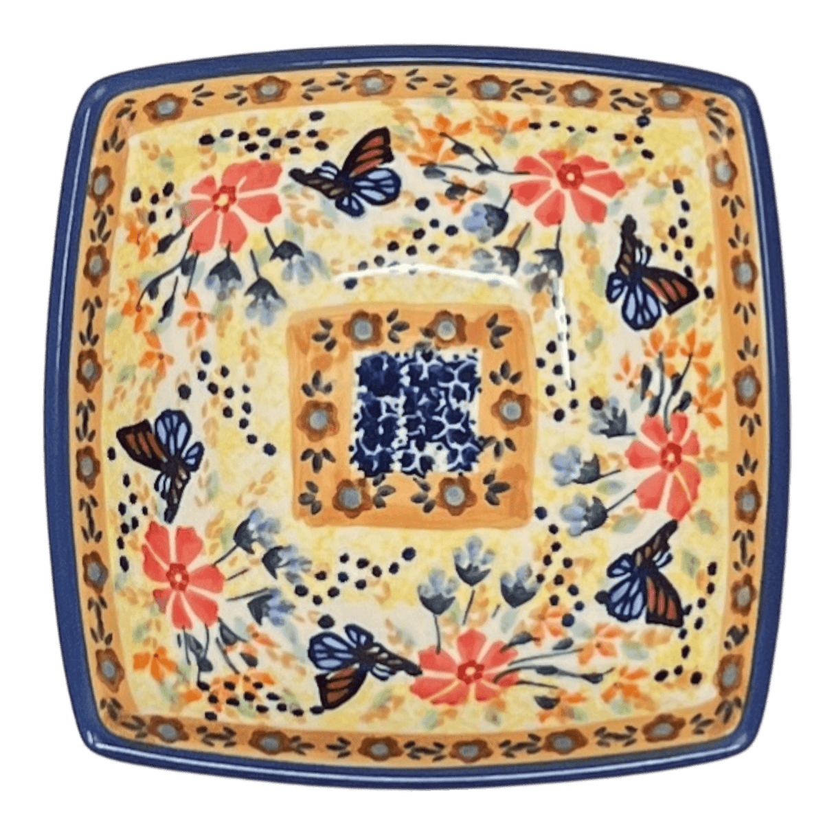 Bowl, Square, Nut, Small, 5.25" in "Butterfly Bliss" by Manufaktura | M105S-WK73