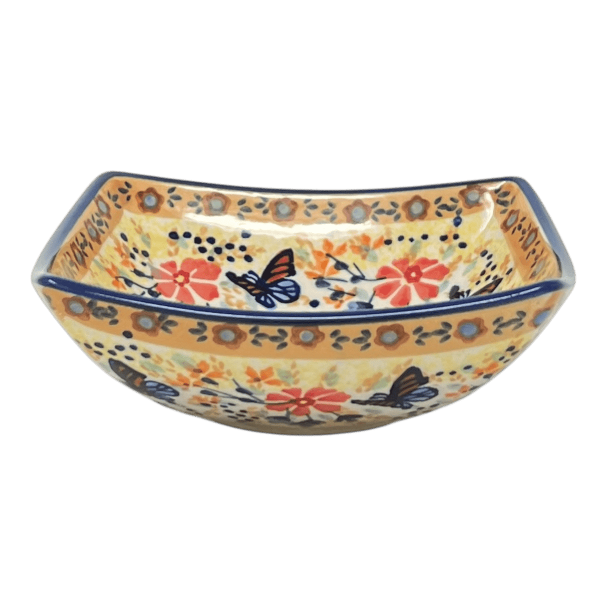 Bowl, Square, Nut, Small, 5.25" in "Butterfly Bliss" by Manufaktura | M105S-WK73