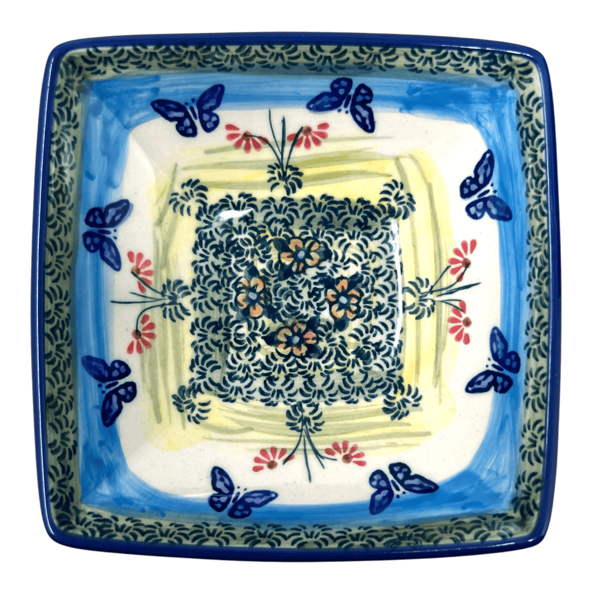 Bowl, Square, Nut, Small, 5.25" in "Butterflies in Flight" by Manufaktura | M105S-WKM