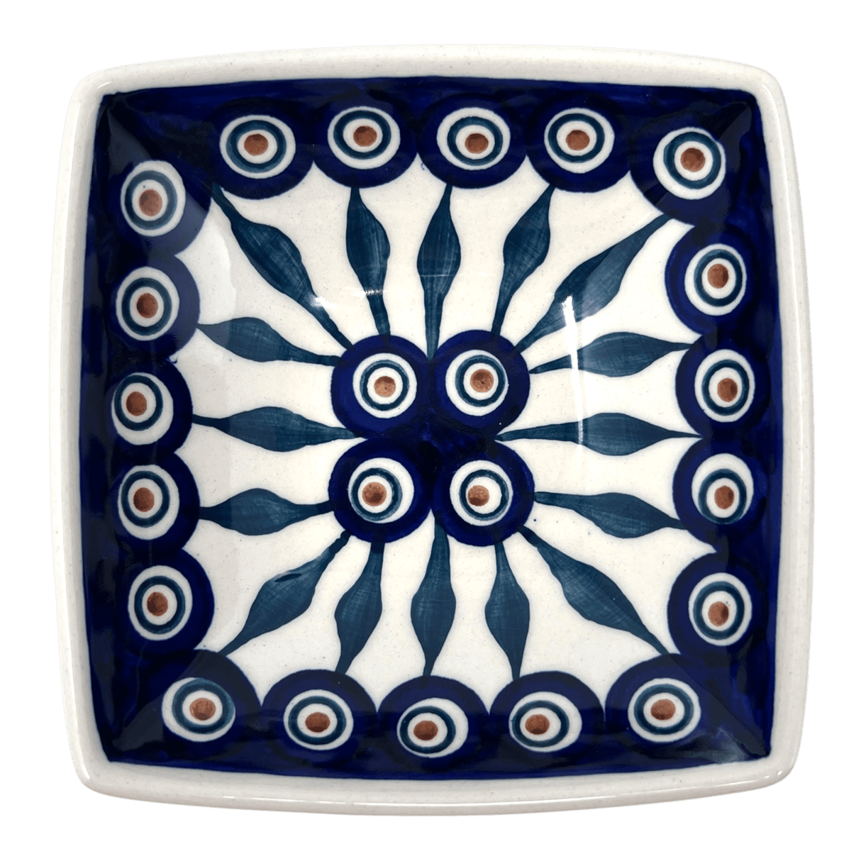 Bowl, Square, Nut, Small, 5.25" in "Peacock" by Manufaktura | M105T-54