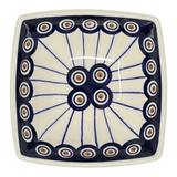 Bowl, Square, Nut, Small, 5.25" in "Peacock in Line" by Manufaktura | M105T-54A