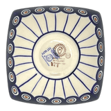 Bowl, Square, Nut, Small, 5.25" in "Peacock in Line" by Manufaktura | M105T-54A
