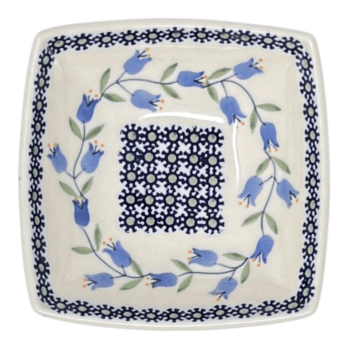Bowl, Square, Nut, Small, 5.25" in "Lily of the Valley" by Manufaktura | M105T-ASD