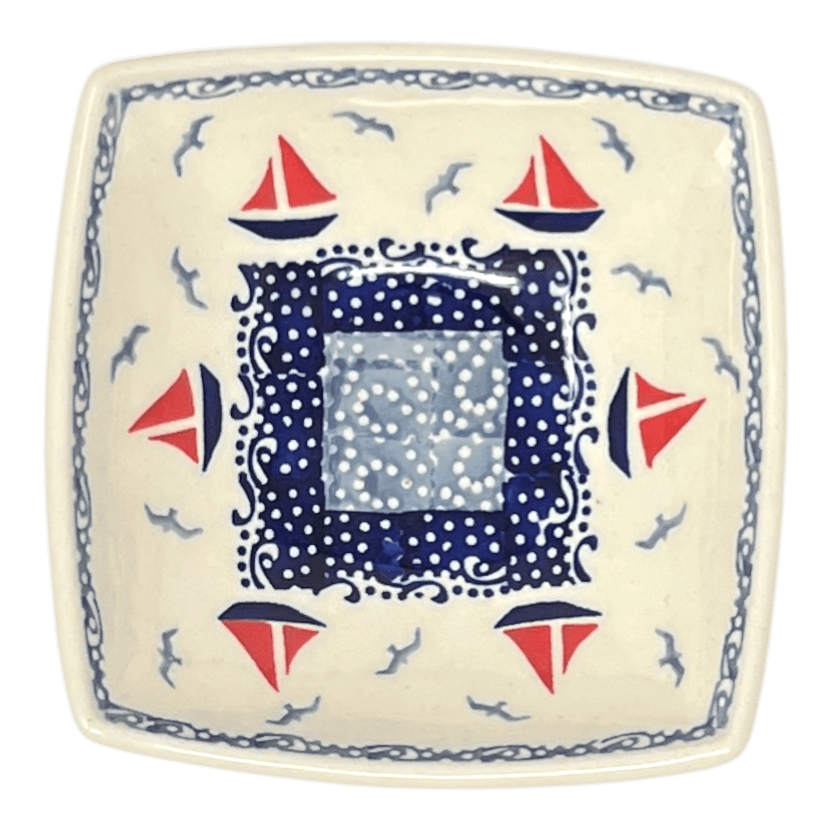 Bowl, Square, Nut, Small, 5.25" in "Smooth Seas" by Manufaktura | M105T-DPML