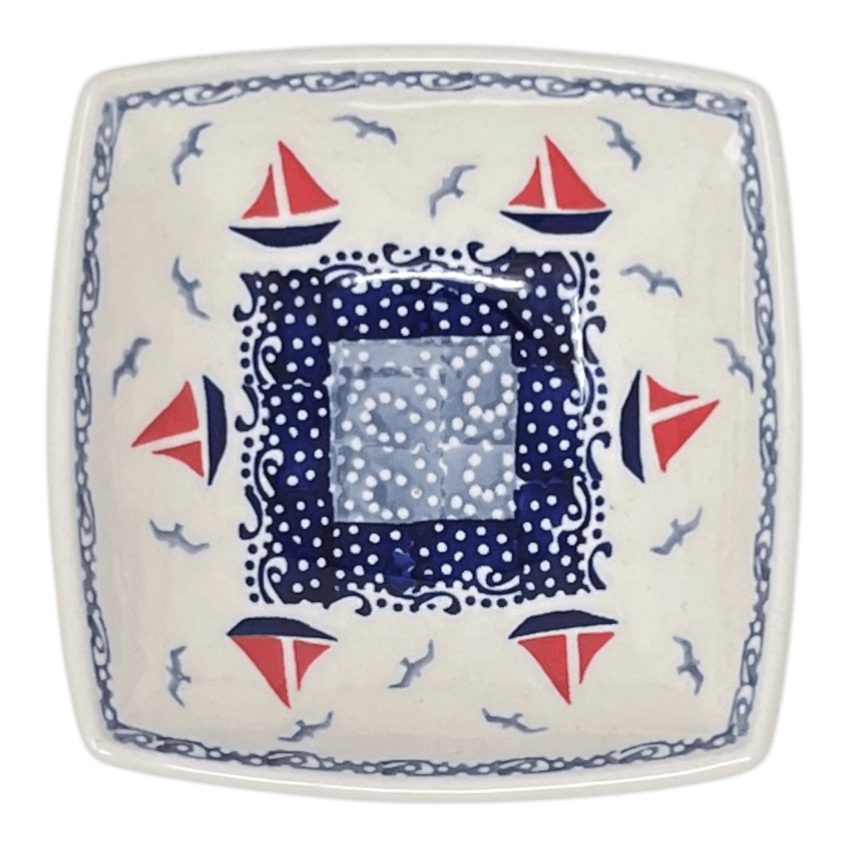 Bowl, Square, Nut, Small, 5.25" in "Smooth Seas" by Manufaktura | M105T-DPML